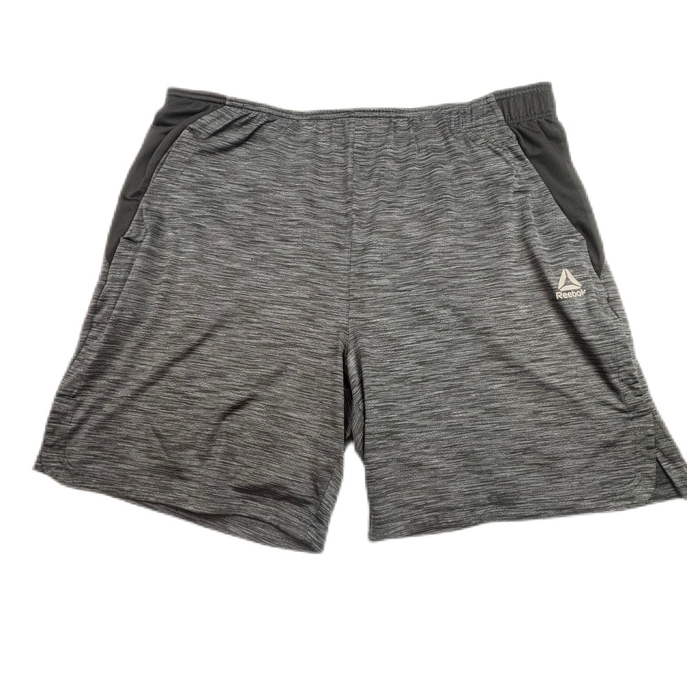Reebok Men 3XL Athletic Shorts Heather Black Gym Workout Training Active‎ *FLAWS